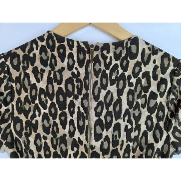 Kate Spade Womens Dress Size 2 Brown Leopard Short Sleeve Fit & Flare Mini Dress - Picture 13 of 15